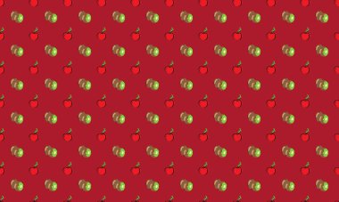 Farklı aksesuarlara sahip renkli arkaplan