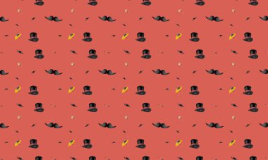 Farklı aksesuarlara sahip renkli arkaplan