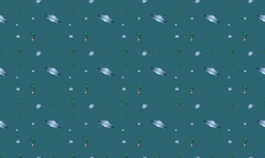 Farklı aksesuarlara sahip renkli arkaplan