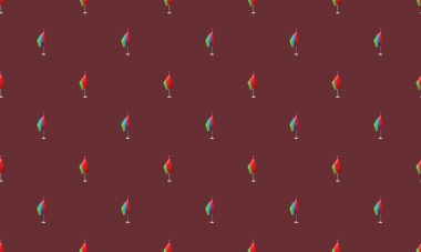 Farklı aksesuarlara sahip renkli arkaplan