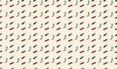 Farklı aksesuarlara sahip renkli arkaplan