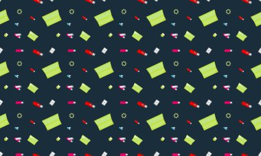 Farklı aksesuarlara sahip renkli arkaplan