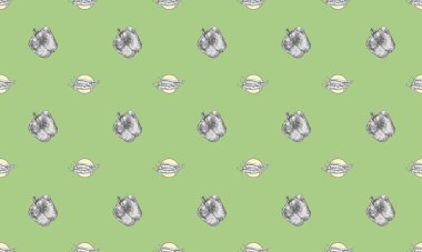 Farklı aksesuarlara sahip renkli arkaplan