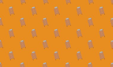 Farklı aksesuarlara sahip renkli arkaplan