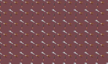 Farklı aksesuarlara sahip renkli arkaplan