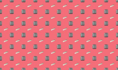 Farklı aksesuarlara sahip renkli arkaplan