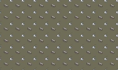 Farklı aksesuarlara sahip renkli arkaplan