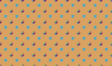 Farklı aksesuarlara sahip renkli arkaplan