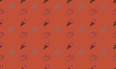 Farklı aksesuarlara sahip renkli arkaplan