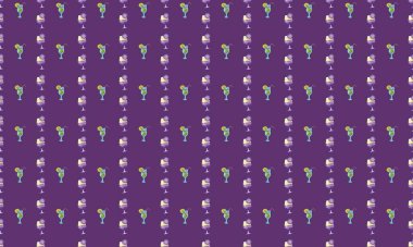 Farklı aksesuarlara sahip renkli arkaplan