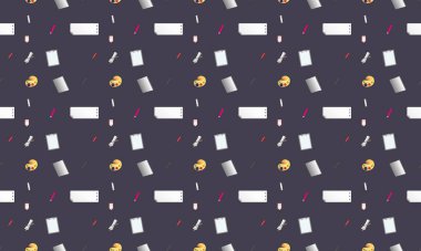 Farklı aksesuarlara sahip renkli arkaplan