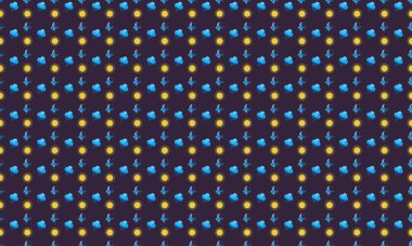 Farklı aksesuarlara sahip renkli arkaplan