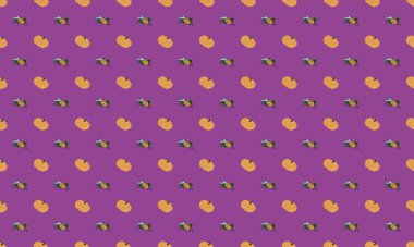 Farklı aksesuarlara sahip renkli arkaplan