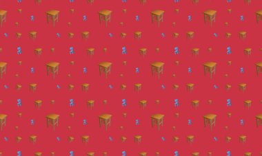 Farklı aksesuarlara sahip renkli arkaplan