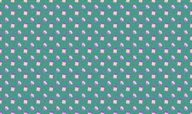 Farklı aksesuarlara sahip renkli arkaplan