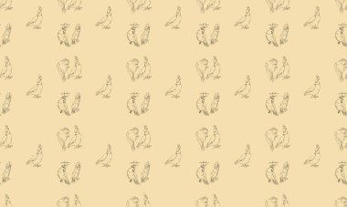 Farklı aksesuarlara sahip renkli arkaplan