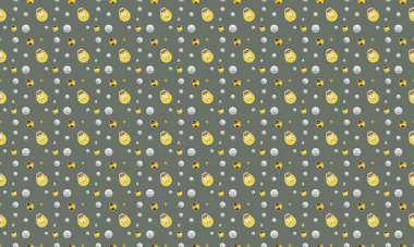 Farklı aksesuarlara sahip renkli arkaplan