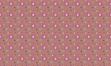 Farklı aksesuarlara sahip renkli arkaplan