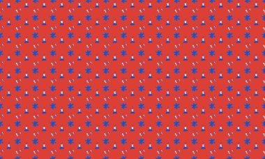 Farklı aksesuarlara sahip renkli arkaplan