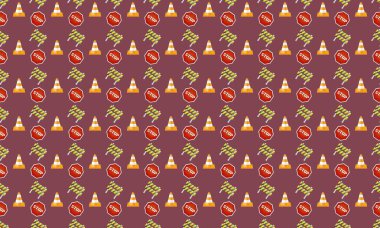 Farklı aksesuarlara sahip renkli arkaplan