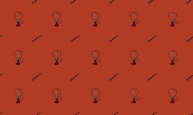 Farklı aksesuarlara sahip renkli arkaplan