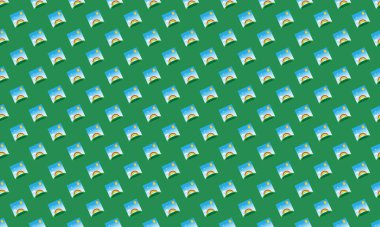 Farklı aksesuarlara sahip renkli arkaplan