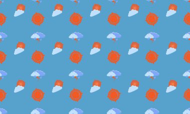 Farklı aksesuarlara sahip renkli arkaplan