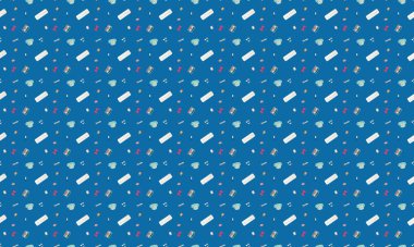 Farklı aksesuarlara sahip renkli arkaplan