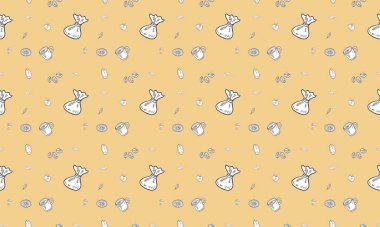 Farklı aksesuarlara sahip renkli arkaplan