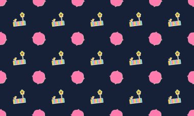 Farklı aksesuarlara sahip renkli arkaplan