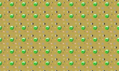 Farklı aksesuarlara sahip renkli arkaplan