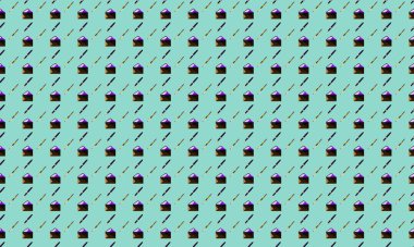 Farklı aksesuarlara sahip renkli arkaplan