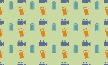 Farklı aksesuarlara sahip renkli arkaplan