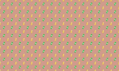 Farklı aksesuarlara sahip renkli arkaplan