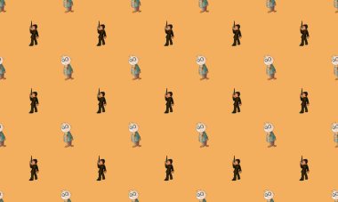 Farklı aksesuarlara sahip renkli arkaplan