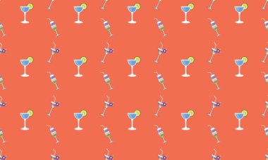 Farklı aksesuarlara sahip renkli arkaplan