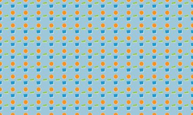 Farklı aksesuarlara sahip renkli arkaplan