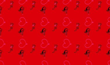 Farklı aksesuarlara sahip renkli arkaplan