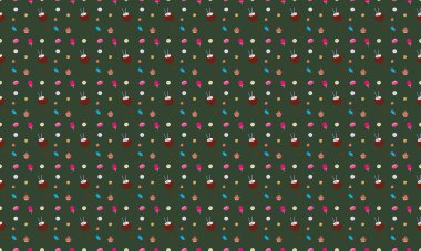 Farklı aksesuarlara sahip renkli arkaplan