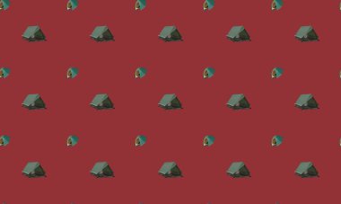 Farklı aksesuarlara sahip renkli arkaplan