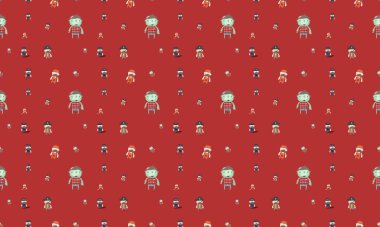 Farklı aksesuarlara sahip renkli arkaplan