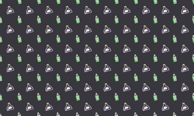 Farklı aksesuarlara sahip renkli arkaplan