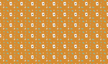 Farklı aksesuarlara sahip renkli arkaplan