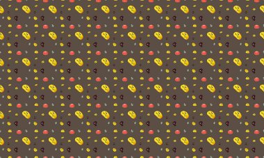 Farklı aksesuarlara sahip renkli arkaplan