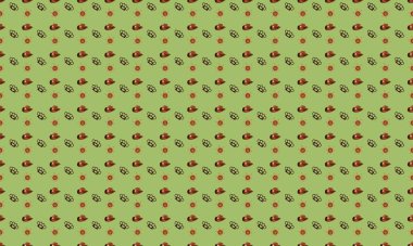 Farklı aksesuarlara sahip renkli arkaplan