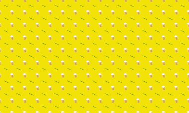 Farklı aksesuarlara sahip renkli arkaplan