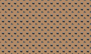 Farklı aksesuarlara sahip renkli arkaplan