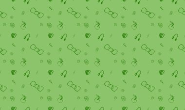 Farklı aksesuarlara sahip renkli arkaplan