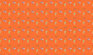 Farklı aksesuarlara sahip renkli arkaplan