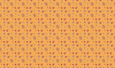 Farklı aksesuarlara sahip renkli arkaplan